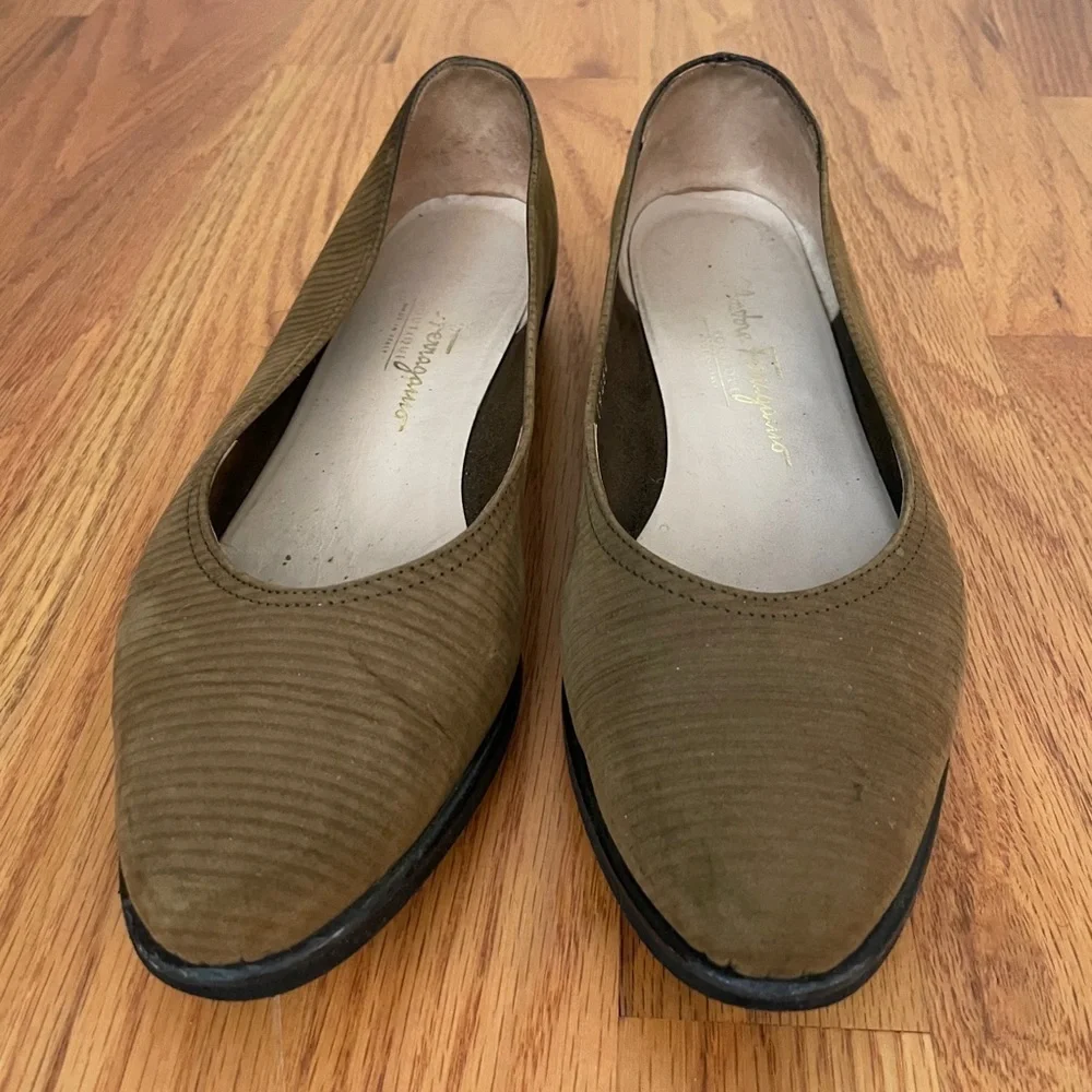Salvatore Ferragamo Vintage Slip-ons 9.5 Brown Suede